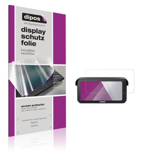 Klare Displayschutzfolie von dipos passend für Aoocci C6 Pro, präziser Zuschnitt und blasenfrei montiert