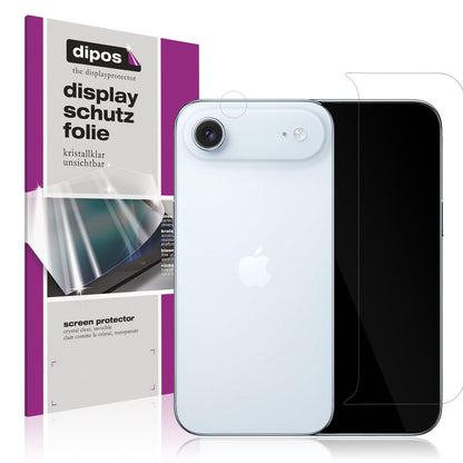 Klare Displayschutzfolie von dipos passend für Apple iPhone Air mit Kameraschutz, präziser Zuschnitt und blasenfrei montiert