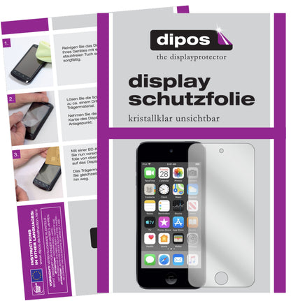Klare Displayschutzfolie von dipos passend für Apple iPod Touch (2019), präziser Zuschnitt und blasenfrei montiert