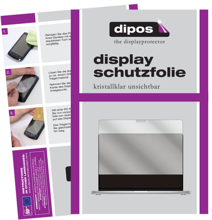 Klare Displayschutzfolie von dipos passend für Apple MacBook Pro 14 Zoll (2021), präziser Zuschnitt und blasenfrei montiert