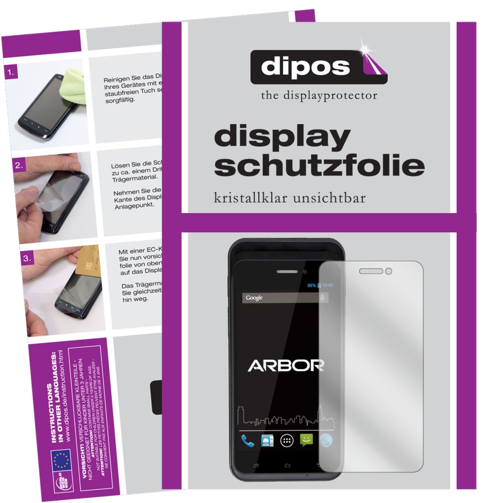 Klare Displayschutzfolie von dipos passend für Arbor Gladius 5, präziser Zuschnitt und blasenfrei montiert