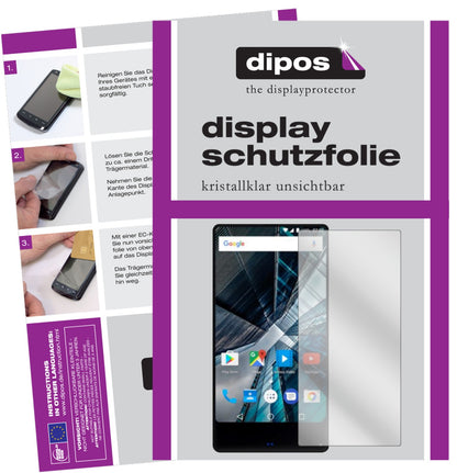 Klare Displayschutzfolie von dipos passend für Archos Sense 55 S, präziser Zuschnitt und blasenfrei montiert