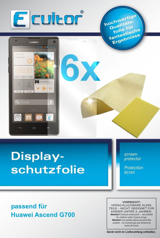 Klare Displayschutzfolie von dipos passend für Ascend G700 Huawei, präziser Zuschnitt und blasenfrei montiert