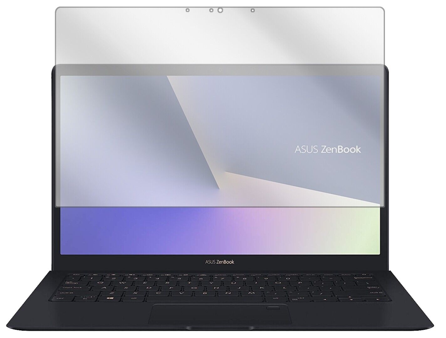 Klare Displayschutzfolie von dipos passend für Asus ZenBook S UX391UA, präziser Zuschnitt und blasenfrei montiert