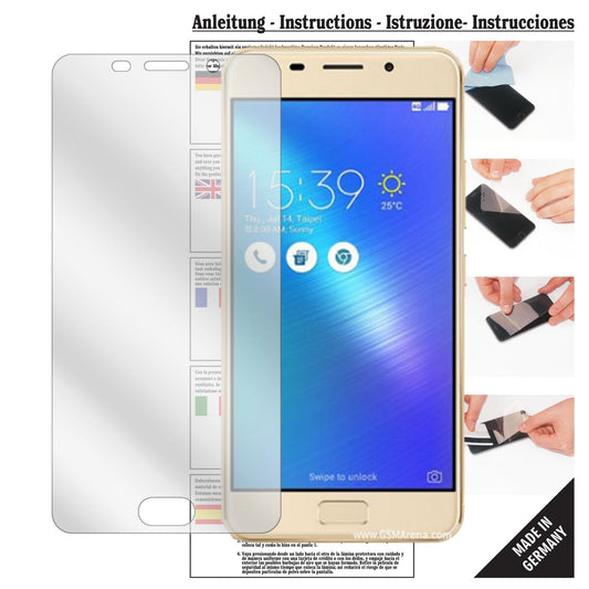 Klare Displayschutzfolie von dipos passend für Asus Zenfone 3S Max, präziser Zuschnitt und blasenfrei montiert