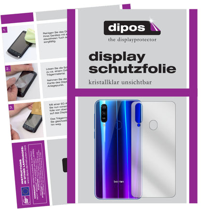 Klare Displayschutzfolie von dipos passend für Beafon M6 Rückseite, präziser Zuschnitt und blasenfrei montiert
