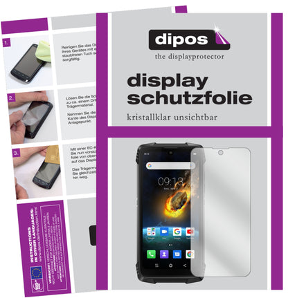 Klare Displayschutzfolie von dipos passend für Blackview BV6900, präziser Zuschnitt und blasenfrei montiert