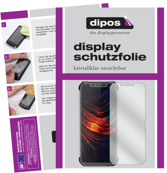 Klare Displayschutzfolie von dipos passend für Blackview BV9600 Plus, präziser Zuschnitt und blasenfrei montiert