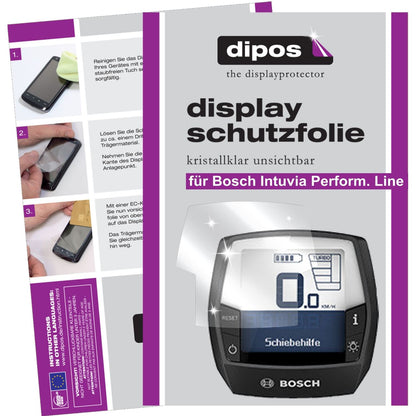 Klare Displayschutzfolie von dipos passend für Bosch Intuvia Performance Line, präziser Zuschnitt und blasenfrei montiert