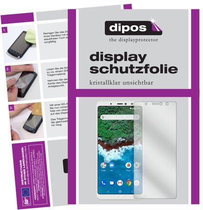 Klare Displayschutzfolie von dipos passend für BQ Aquaris X2, präziser Zuschnitt und blasenfrei montiert