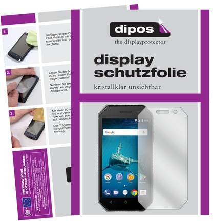 Klare Displayschutzfolie von dipos passend für BQ Mobile 4077 Shark Mini, präziser Zuschnitt und blasenfrei montiert
