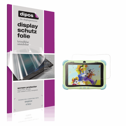 Klare Displayschutzfolie von dipos passend für BWJBSW KT802, präziser Zuschnitt und blasenfrei montiert