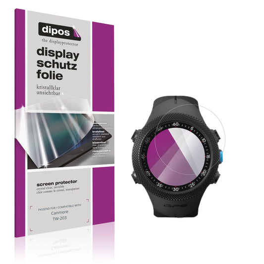 Klare Displayschutzfolie von dipos passend für Canmore TW-203, präziser Zuschnitt und blasenfrei montiert
