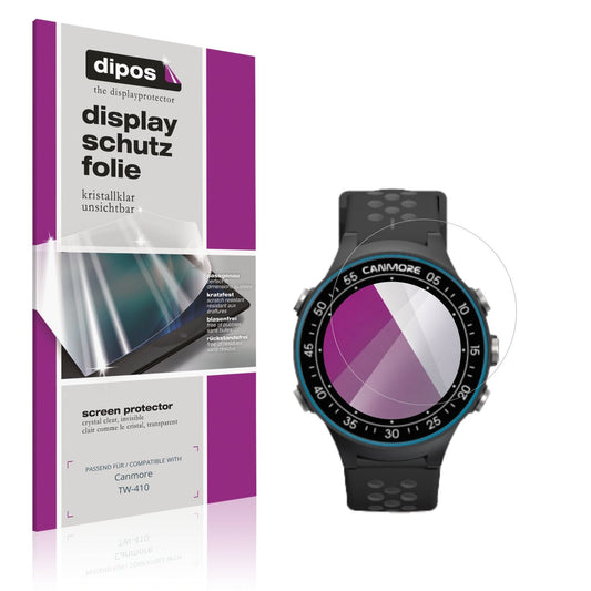 Klare Displayschutzfolie von dipos passend für Canmore TW-410, präziser Zuschnitt und blasenfrei montiert