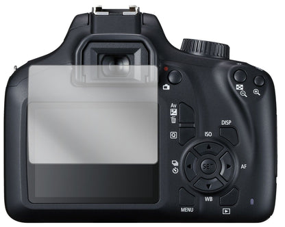 Klare Displayschutzfolie von dipos passend für Canon EOS 4000D, präziser Zuschnitt und blasenfrei montiert