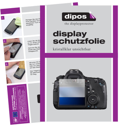 Klare Displayschutzfolie von dipos passend für Canon EOS 60Da, präziser Zuschnitt und blasenfrei montiert