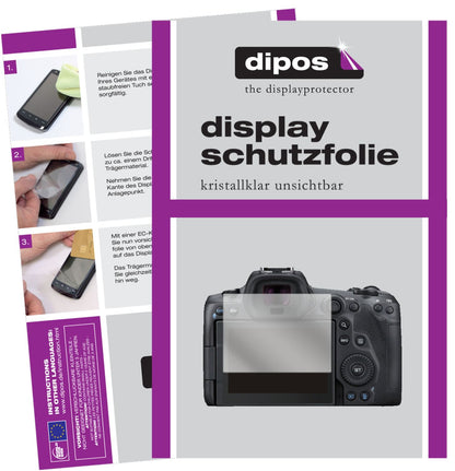Klare Displayschutzfolie von dipos passend für Canon EOS R5 C, präziser Zuschnitt und blasenfrei montiert