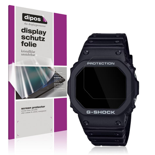 Klare Displayschutzfolie von dipos passend für Casio G-Shock DW-5000R-1A, präziser Zuschnitt und blasenfrei montiert