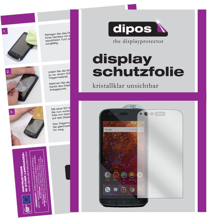 Klare Displayschutzfolie von dipos passend für Caterpillar CAT S61, präziser Zuschnitt und blasenfrei montiert