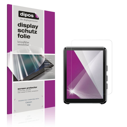 Klare Displayschutzfolie von dipos passend für Cetoon T58, präziser Zuschnitt und blasenfrei montiert