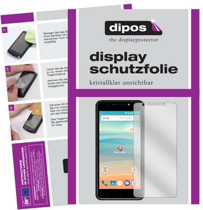 Klare Displayschutzfolie von dipos passend für Cherry Mobile Flare S6, präziser Zuschnitt und blasenfrei montiert