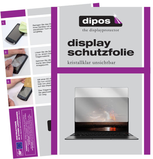 Klare Displayschutzfolie von dipos passend für Chuwi Aerobook CWI510, präziser Zuschnitt und blasenfrei montiert