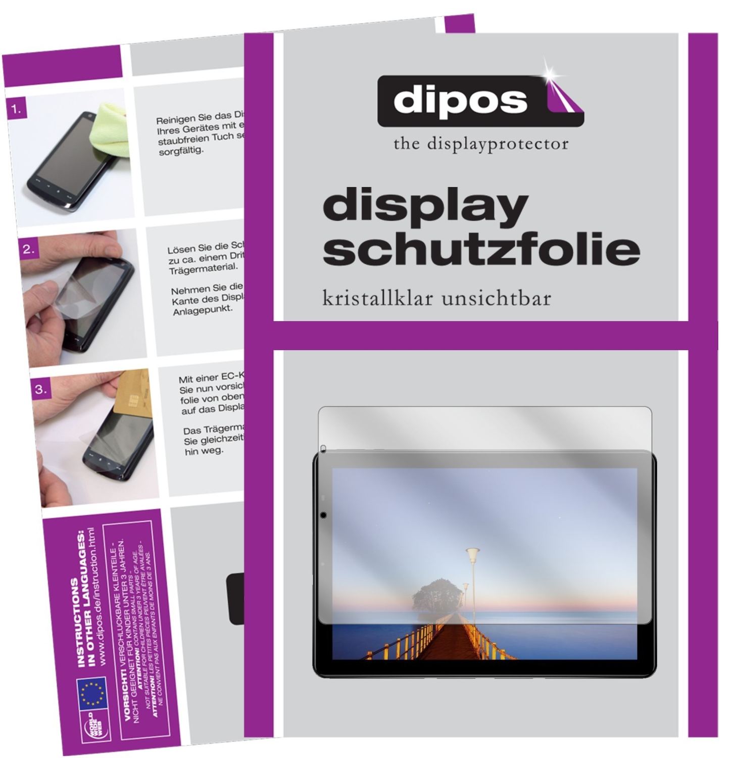 Klare Displayschutzfolie von dipos passend für Chuwi Hi9 Plus, präziser Zuschnitt und blasenfrei montiert