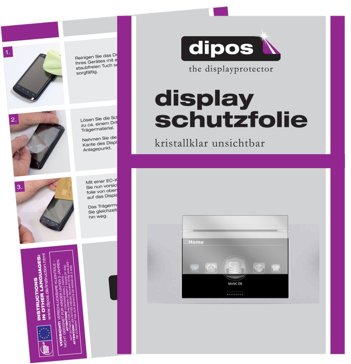 Klare Displayschutzfolie von dipos passend für Cocktail Audio X50Pro, präziser Zuschnitt und blasenfrei montiert