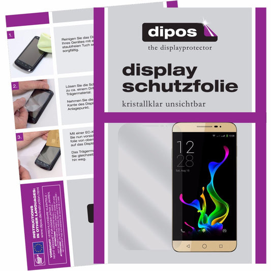 Klare Displayschutzfolie von dipos passend für Coolpad Modena 2, präziser Zuschnitt und blasenfrei montiert