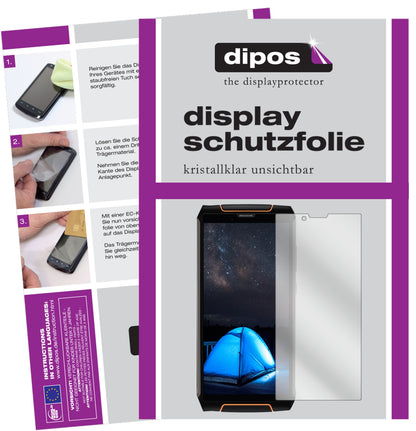 Klare Displayschutzfolie von dipos passend für Cubot King Kong 3, präziser Zuschnitt und blasenfrei montiert