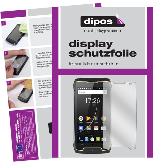 Klare Displayschutzfolie von dipos passend für Cubot King Kong CS, präziser Zuschnitt und blasenfrei montiert