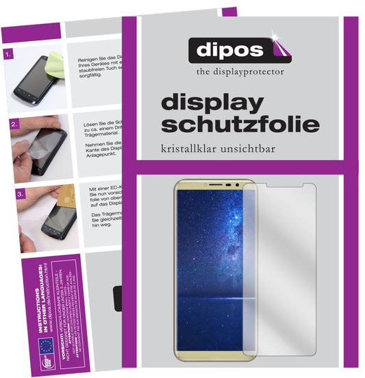 Klare Displayschutzfolie von dipos passend für Cubot X18, präziser Zuschnitt und blasenfrei montiert
