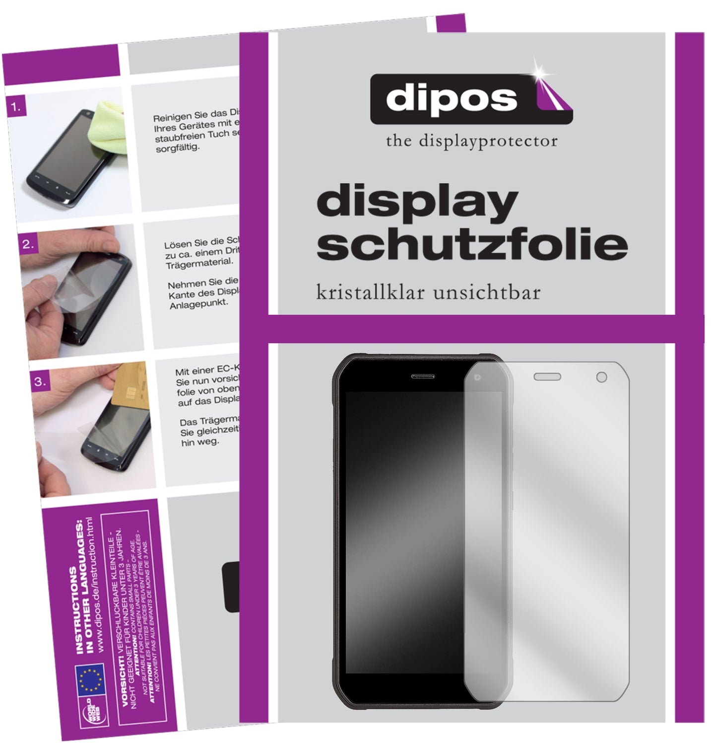Klare Displayschutzfolie von dipos passend für Cyrus CS 40 Freestyle, präziser Zuschnitt und blasenfrei montiert