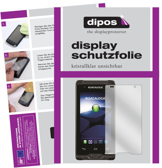 Klare Displayschutzfolie von dipos passend für Datalogic Axist, präziser Zuschnitt und blasenfrei montiert