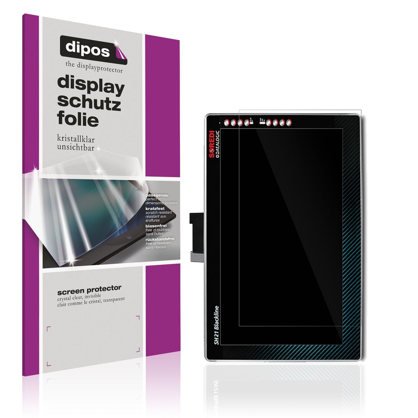 Klare Displayschutzfolie von dipos passend für Datalogic SH15 Blackline, präziser Zuschnitt und blasenfrei montiert