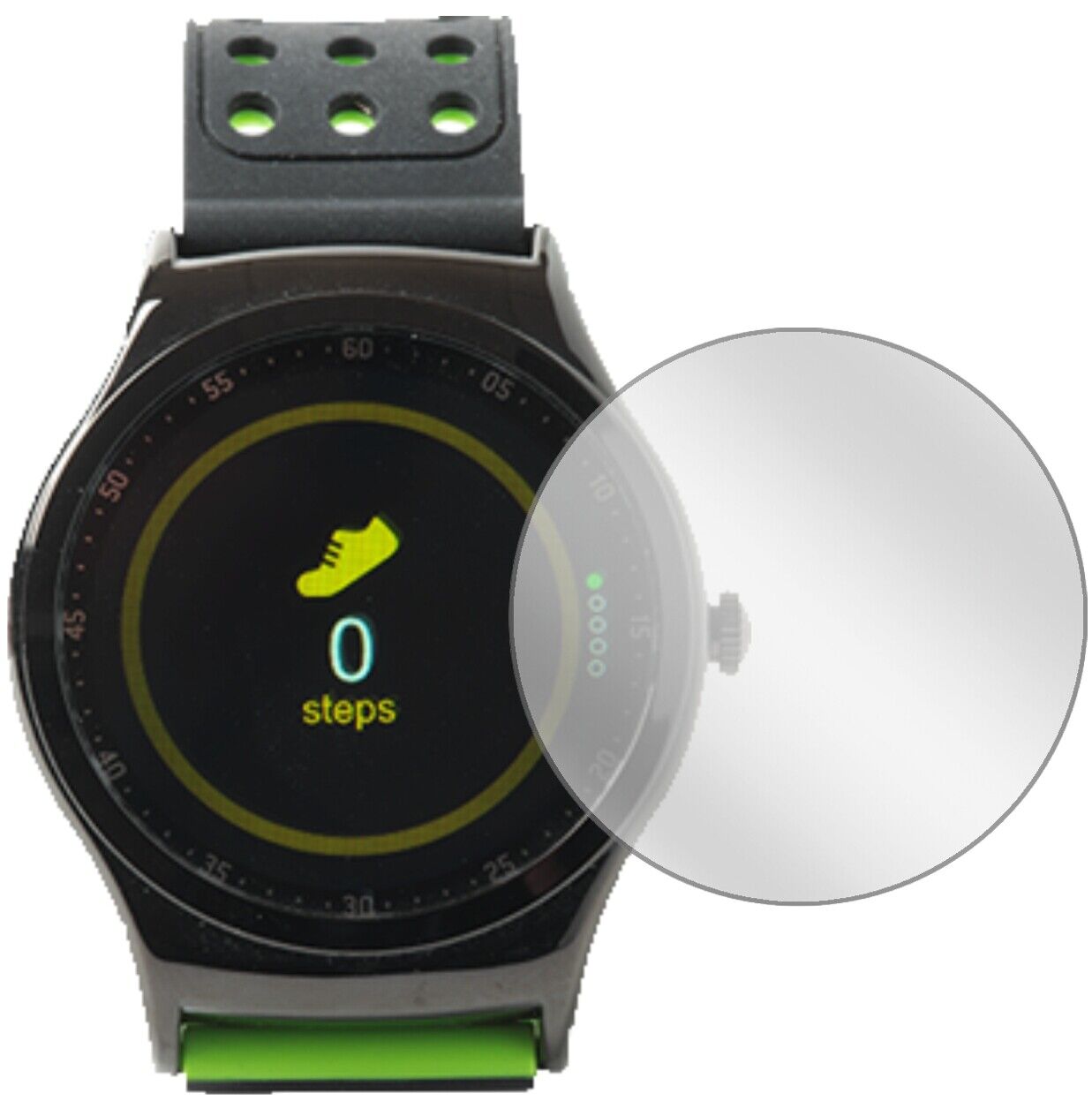 Klare Displayschutzfolie von dipos passend für DENVER SW-450 Smartwatch, präziser Zuschnitt und blasenfrei montiert