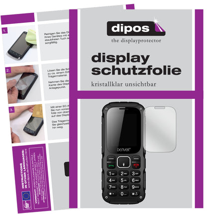 Klare Displayschutzfolie von dipos passend für DENVER WAS-18110M, präziser Zuschnitt und blasenfrei montiert