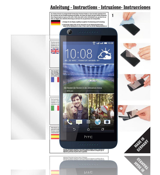 Klare Displayschutzfolie von dipos passend für Desire 626G HTC, präziser Zuschnitt und blasenfrei montiert