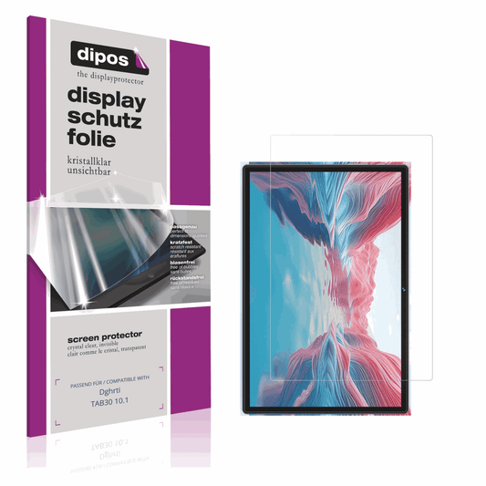 Klare Displayschutzfolie von dipos passend für Dghrti TAB30 10.1, präziser Zuschnitt und blasenfrei montiert