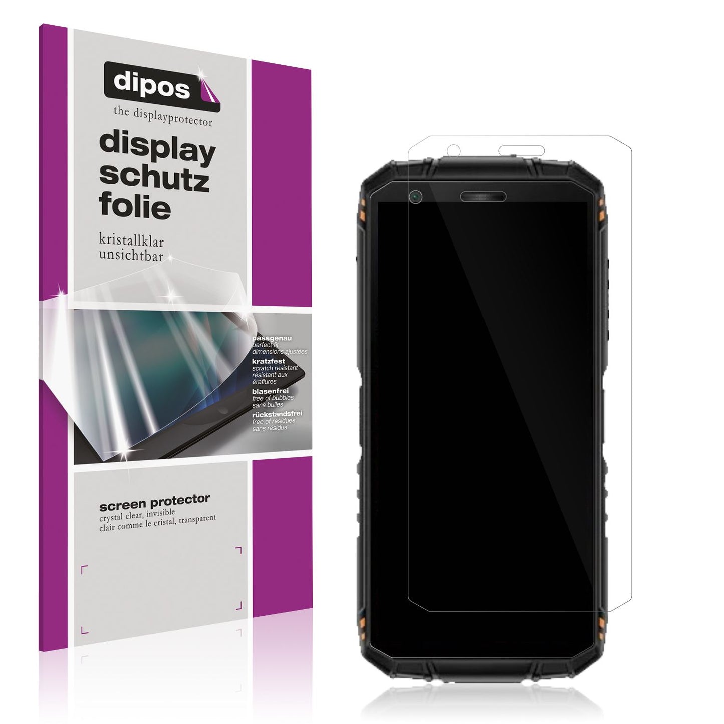 Klare Displayschutzfolie von dipos passend für Doogee Mini Outdoor 3 Ultra, präziser Zuschnitt und blasenfrei montiert