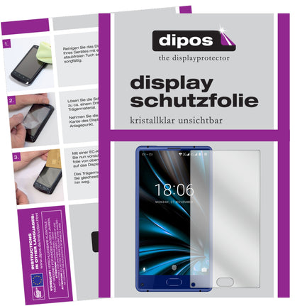 Klare Displayschutzfolie von dipos passend für Doogee MIX Lite, präziser Zuschnitt und blasenfrei montiert