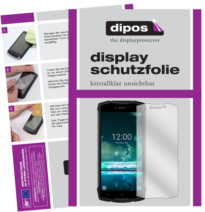 Klare Displayschutzfolie von dipos passend für Doogee S55, präziser Zuschnitt und blasenfrei montiert