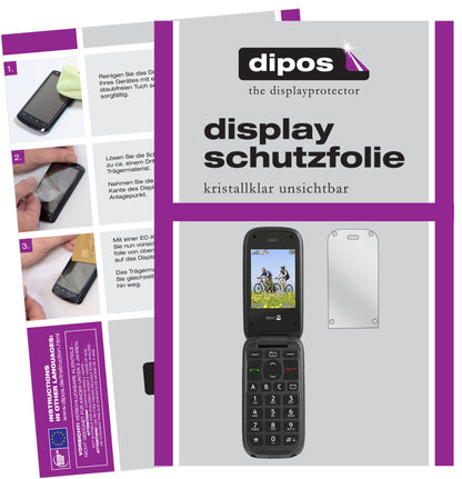 Klare Displayschutzfolie von dipos passend für Doro PhoneEasy 613, präziser Zuschnitt und blasenfrei montiert
