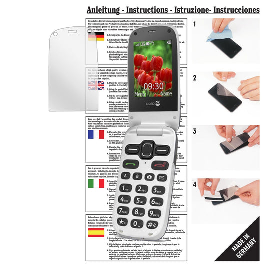 Klare Displayschutzfolie von dipos passend für Doro Secure 628, präziser Zuschnitt und blasenfrei montiert