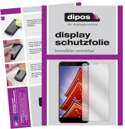 Klare Displayschutzfolie von dipos passend für Elephone P8 3D, präziser Zuschnitt und blasenfrei montiert