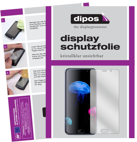 Klare Displayschutzfolie von dipos passend für Elephone S7, präziser Zuschnitt und blasenfrei montiert