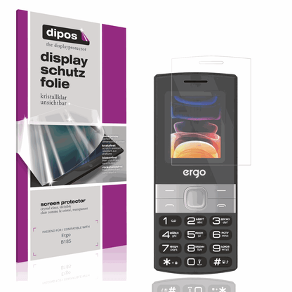 Klare Displayschutzfolie von dipos passend für Ergo B185, präziser Zuschnitt und blasenfrei montiert