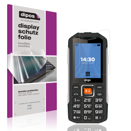 Klare Displayschutzfolie von dipos passend für Ergo E242, präziser Zuschnitt und blasenfrei montiert