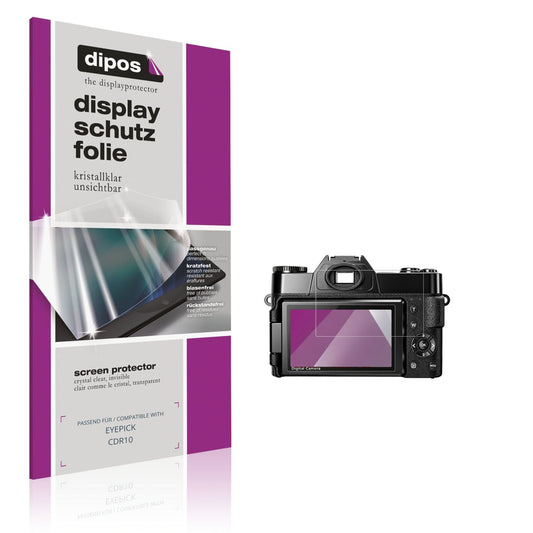 Klare Displayschutzfolie von dipos passend für EYEPICK CDR10, präziser Zuschnitt und blasenfrei montiert