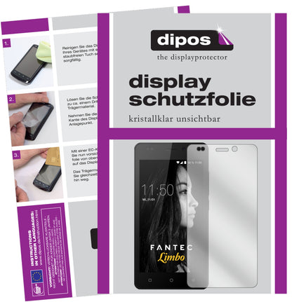Klare Displayschutzfolie von dipos passend für Fantec Limbo, präziser Zuschnitt und blasenfrei montiert